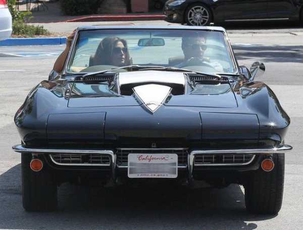 Cindy Crawford in a Corvette